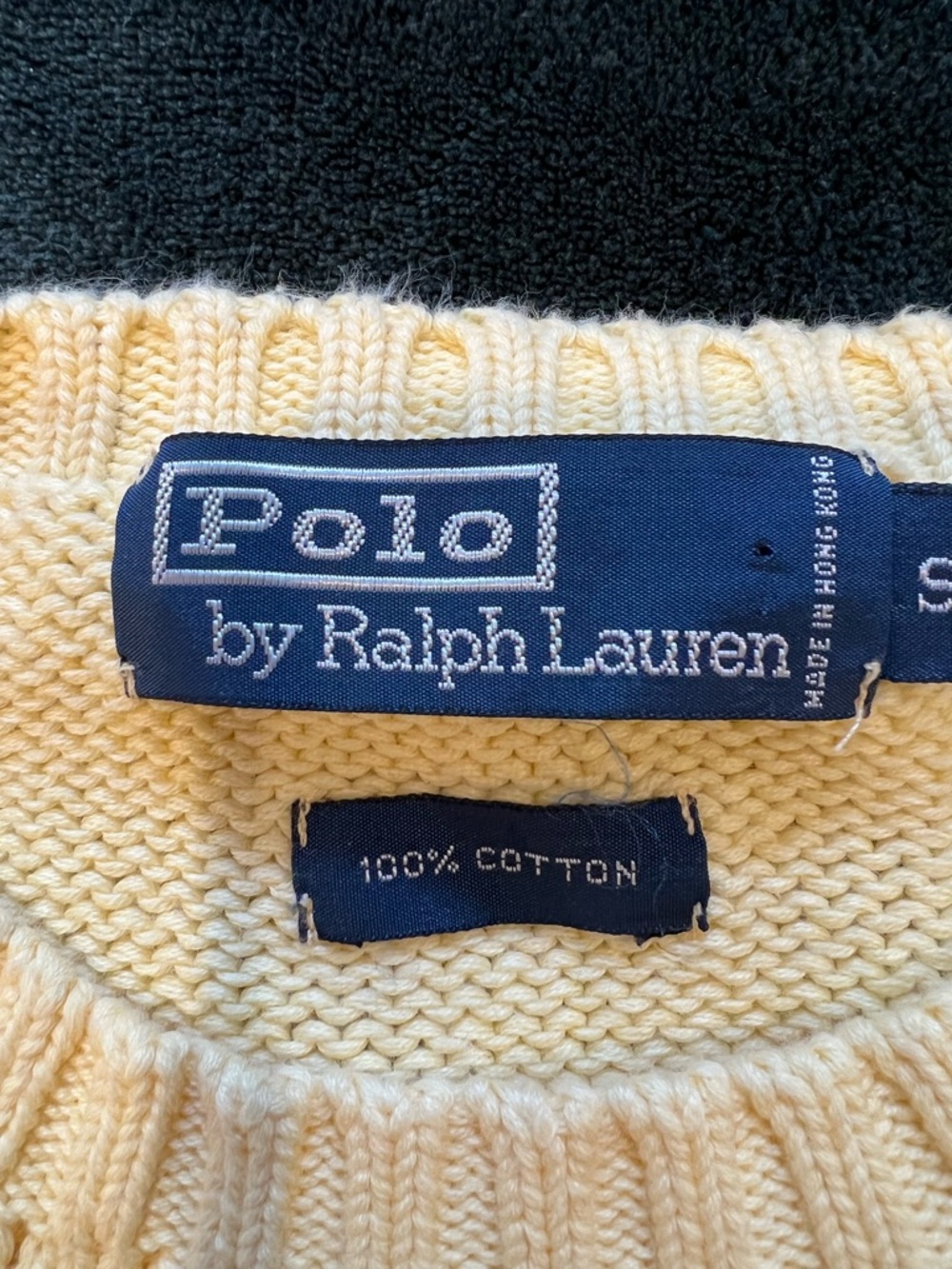 Polo by Ralph Lauren Pale Yellow Crewneck Sweater with Navy Pony - Picture 5 of 5